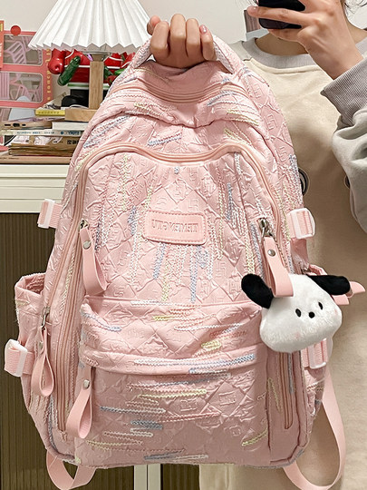 日系高颜值书包初中女生高中大学生大容量上课双肩包百搭旅游背包