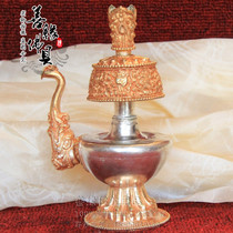 Imported Nepal boutique copper full gilt gilt silver pot Plumb water bottle water bottle height 17cm