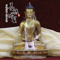 High-end boutique Nepal pure handmade copper full gilt exquisite carved Amitabha Buddha statue 7 inches high