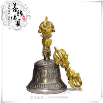 Tibetan Buddhist supplies Nepal handmade five gilt gold diamond Bell pestle sound quality special stick