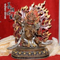 Tibetan Buddhism imported Nepal high-end copper gilt Buddha statue Vajra Bodhisattva protector statue 14 inches
