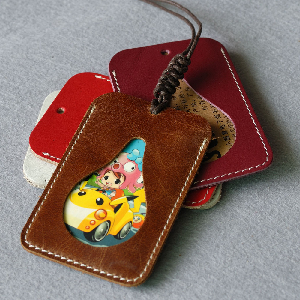 Small round head skin bus card package pupils borrowed bookcard bus card single card cow pickup bag