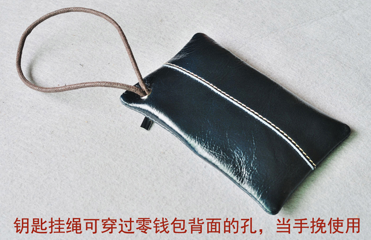 Biểu tượng tròn nhỏ đa chức năng ví tiền xu Ví ngắn của phụ nữ Lớp đầu tiên của túi da túi đựng tiền xu phổ biến ví nam