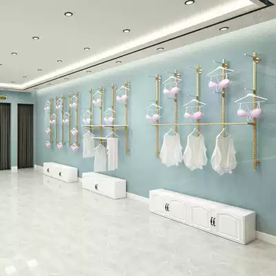 Lingerie shop display cabinet wall wrought iron clothing panties women's clothing store wall bra shelf bra display rack