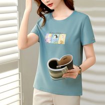 A D Hepburn -- captures your beauty -- short sleeve T-shirt woman 2022 summer new printed personality 100 lap blouse