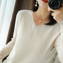 Sometimes you have to be gentle with some harsh 21 autumn and winter new pure color fake two pieces of a casual temperament blouse