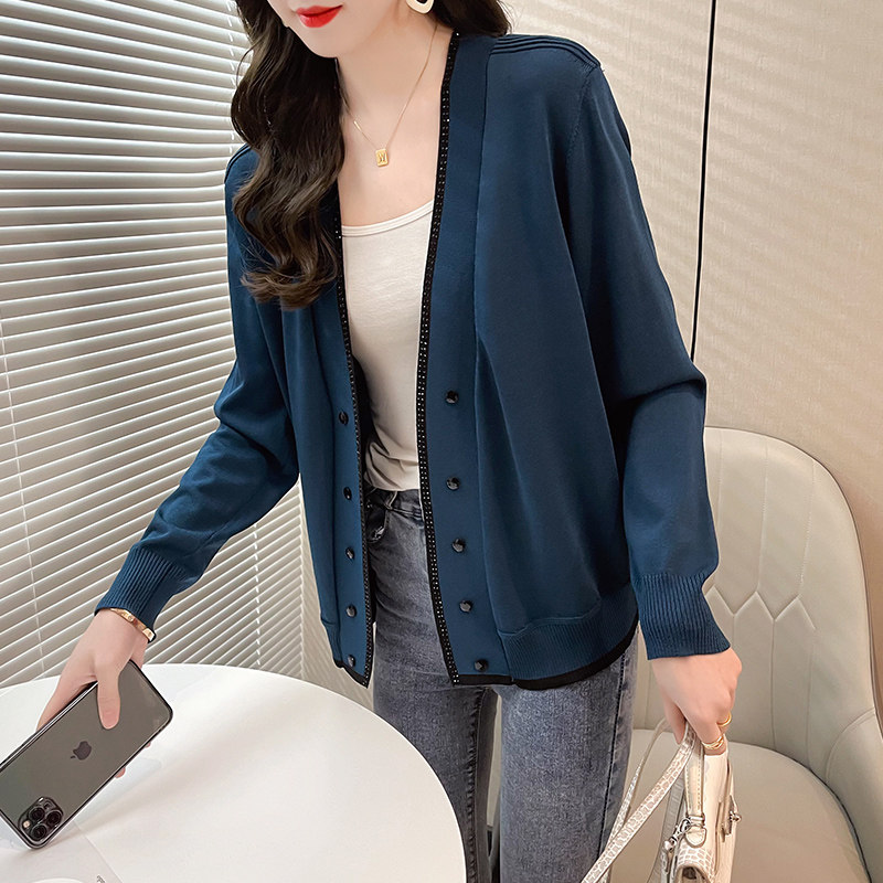 It's the type of ice-wire knit cardiovert that will always be liked, 2021 autumn and winter new foreign pie jacket loose blouses