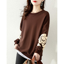 Coming up with the right up to date 2021 Autumn winter new style looser Lean Vintage Round Collar Fashion Casual Wear