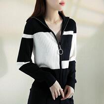 A D Hepburn beauty out-of-the-style GV collar cardiovert shorts sweater jacket with a slim fit
