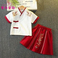 Глубокий красный короткий рукав [юбка]