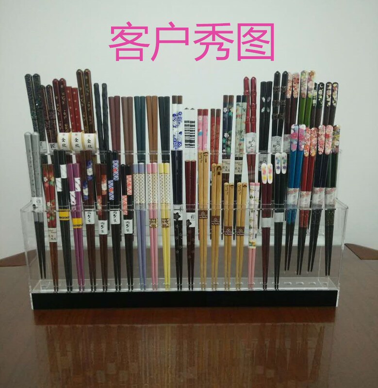 High-End Acrylic Chopstick Display Stand, Alloy Chopstick Display Rack, Stainless Steel Chopstick Shelf for Exhibitions and Stores
