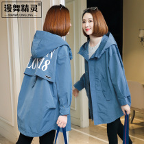 Trench coat womens middle length 2021 New Korean version of loose leisure Lady small size popular coat