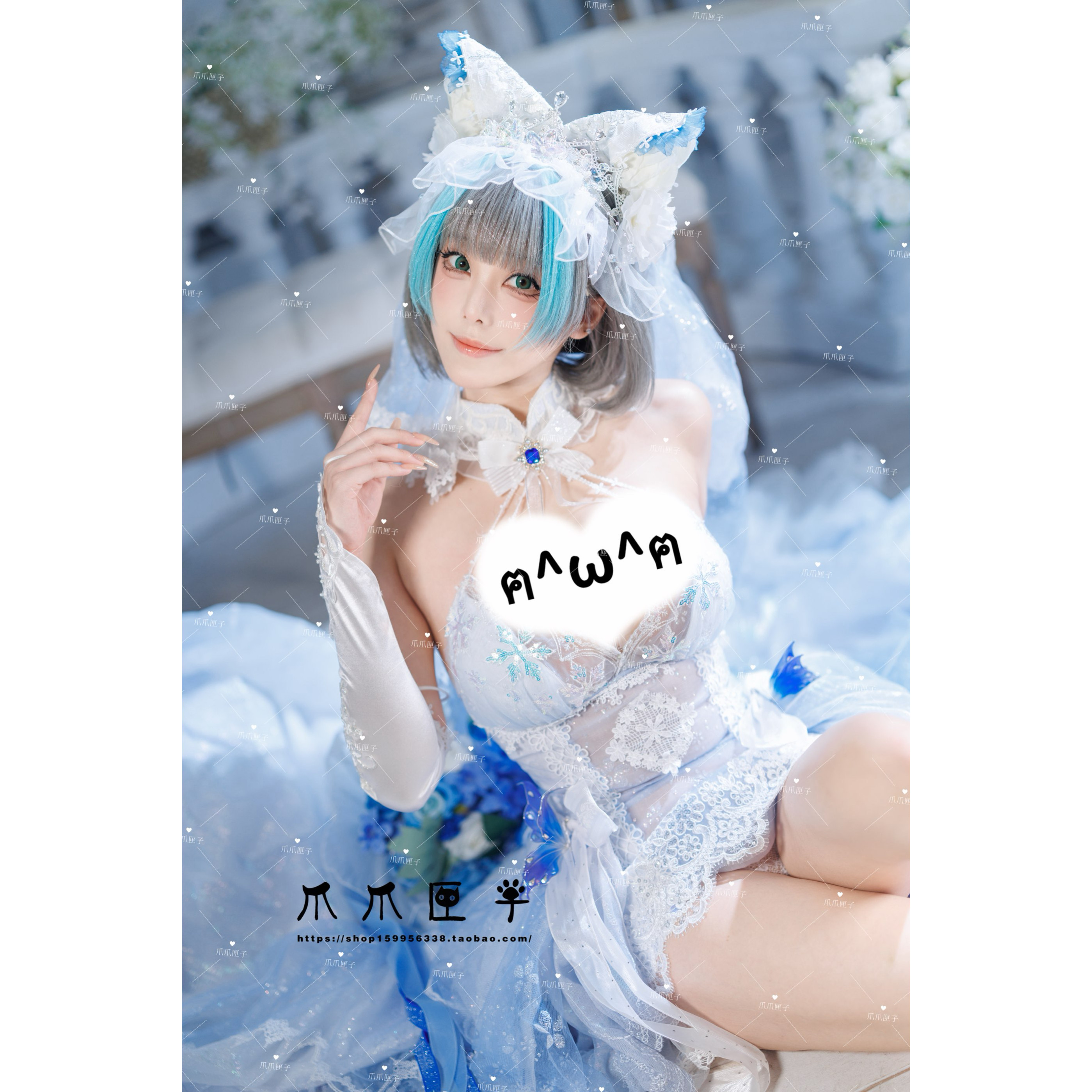 爪爪匣子製 アズールレーン 柴郡 コスプレ衣装 碧藍航線柴郡誓約婚紗幻彩華麗版COS服定製爪爪匣子COSPLAY服裝-Taobao