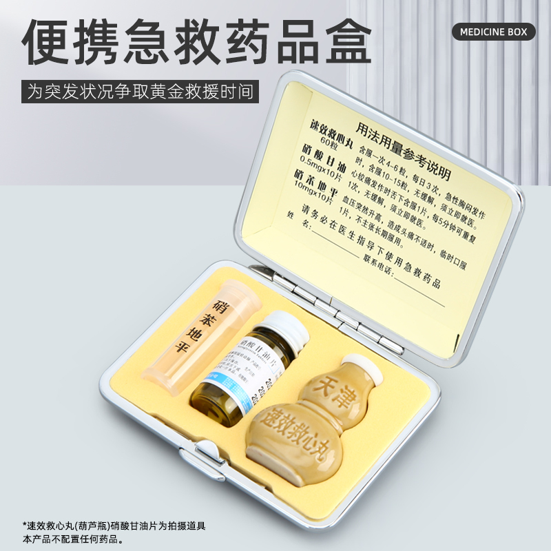 Smart Box for Health Emergency First Aid Medicine, Portable for Travel, for Common Illnesses, Pre-Emptive Prevention, Metal, Compact