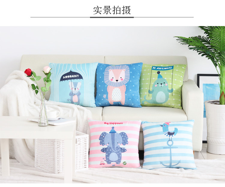 Phim hoạt hình đệm sofa gối lớn eo văn phòng trở lại gối vuông sang trọng không có lõi gối và mền 2 trong 1