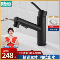 Four Seasons Body Wash home washbasin tap face basin hot and cold full copper tap pumping pull wash basin single hole tap