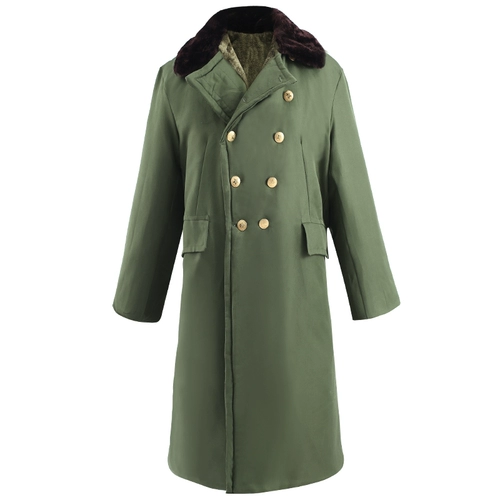 Военный хлопковый пальто на северо -восток Большое хлопковое пальто над коленом сгущенным и удлиненным водонепроницаемым и теплым дверным охраной безопасности.