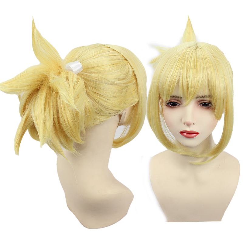 New Stone Age Princess Jin Stone Age Cosplay Wig Golden Yellow Ponytail High Ponytail Cos Amber
