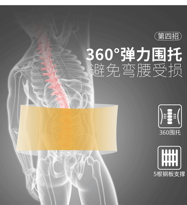 优合康 腰椎牵引器 磁石自发热护腰带 图8