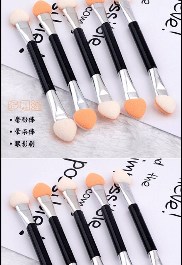 Dụng cụ làm móng Bàn chải mắt Eyeshadow Stick Magic Mirror Brushed Cao su Nhôm Tube Double Head Hai mặt Bàn chải nhỏ Một gói 10 - Công cụ Nail máy dũa nail cầm tay