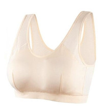 Mother's underwear full-cotton vest without steel ring integrated bra middle-aged lady thin-breatened blast bra