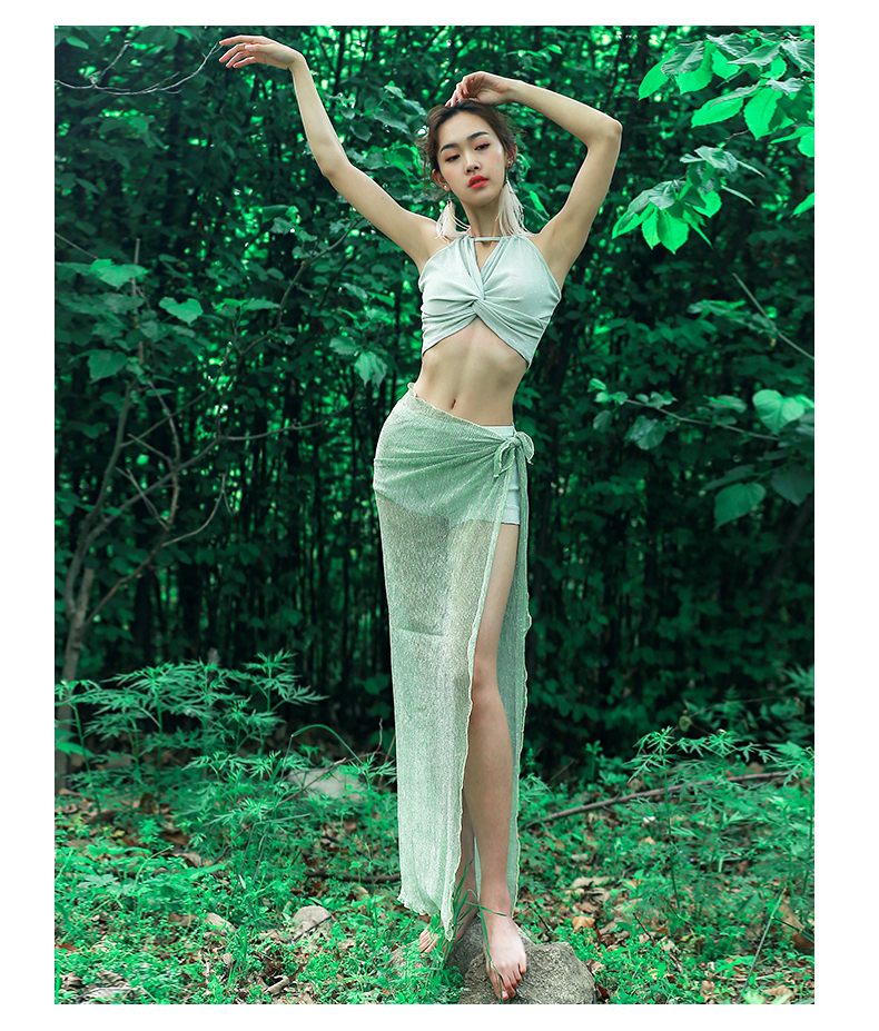 Bingfu ban đầu múa bụng khiêu vũ quần áo mùa xuân và mùa hè mới hiệu suất quần áo tập thể dục quần áo đáy hông váy váy kích thước lớn - Khiêu vũ / Thể dục nhịp điệu / Thể dục dụng cụ giày múa có gót