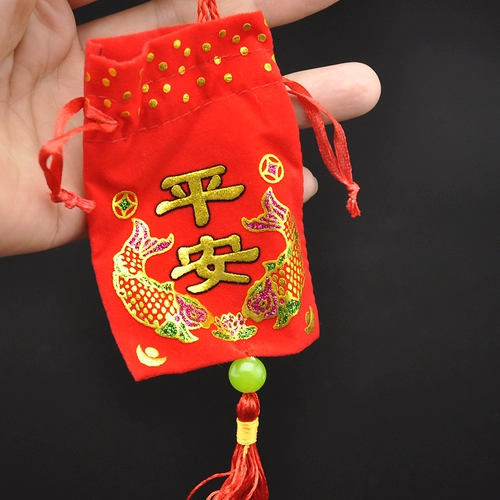 Красная бархатная ткань ароматная сумка для пакета, кормившая пакет для волос пинг, благословение Большое красное листовое лотос