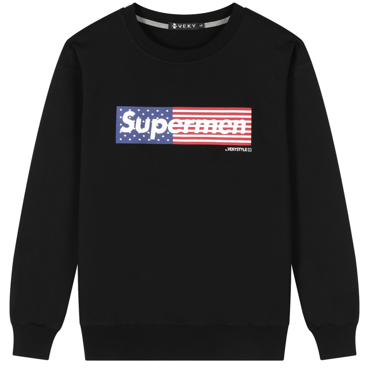 Áo len nam mùa thu dài tay rộng thêm áo thun cotton to béo cộng với phân bón áo thể thao XL áo hoodie dày