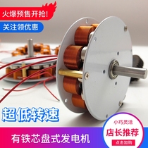 12 miniature disc with iron core generator strong magnetic low speed high power generation multipolar three-phase AC generator