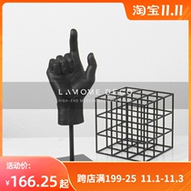 Modern creative finger ornaments cast iron marble home soft decorations three-dimensional frame model room dining table furnishings