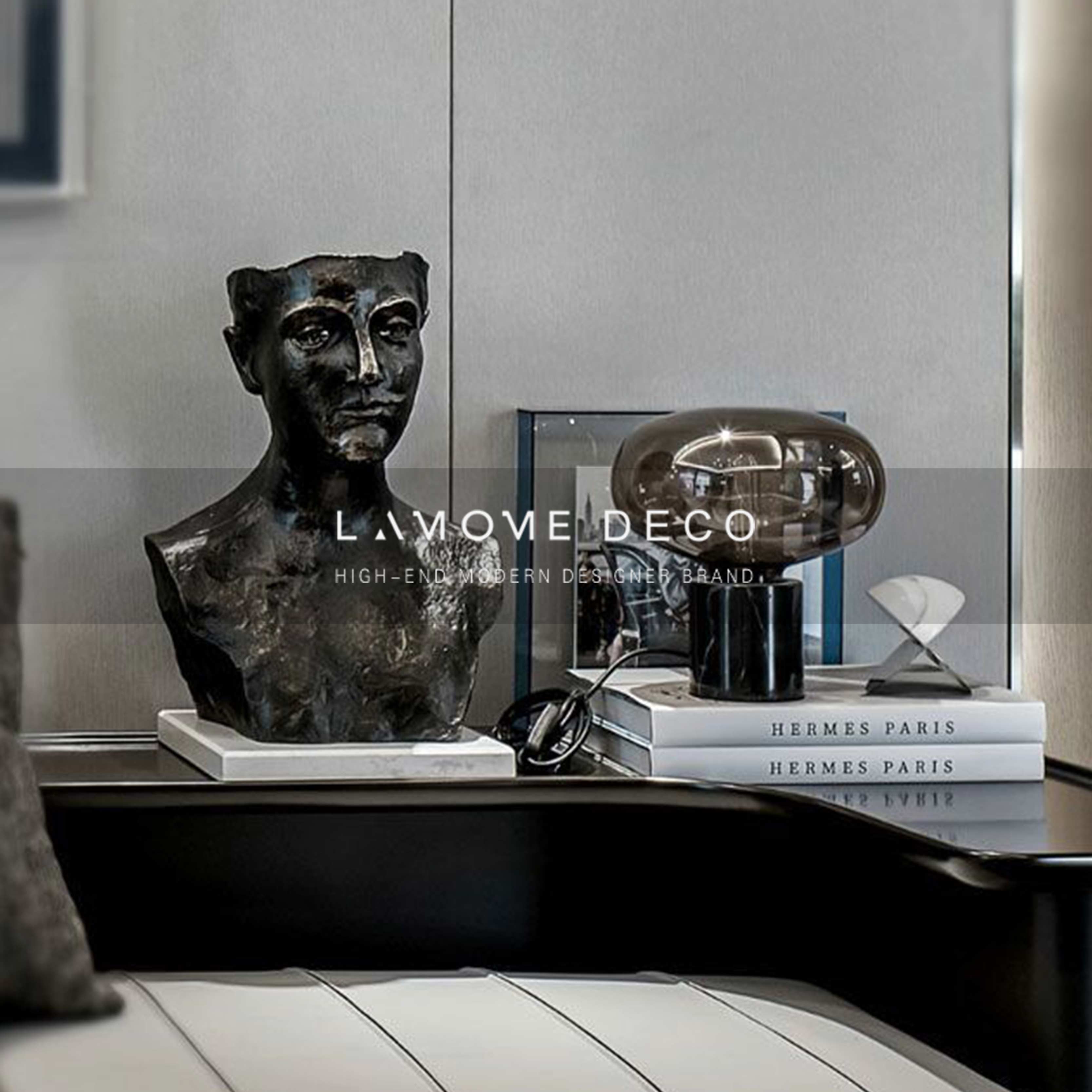 Modern Jane European white tower-shaped geometric triangular pyramid marble ornaments Model room coffee table entrance ornaments