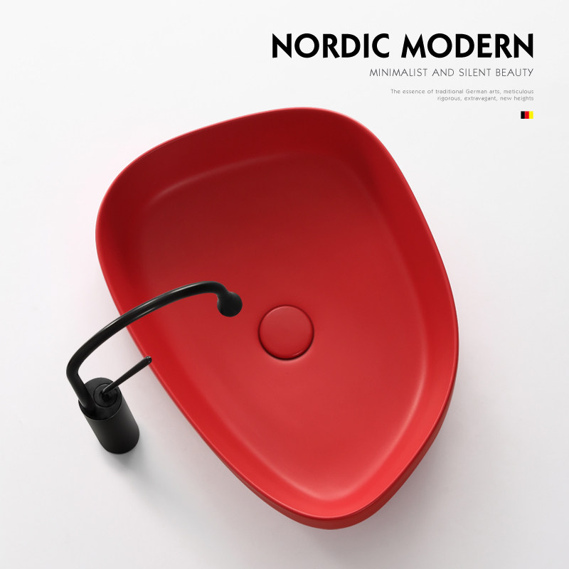 German Creative Arts Terrace Basin Net Red Hand Wash Basin Terrace Basin High-end Ceramic Table Face Basin Dressing Room Washbasin Pool