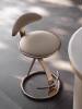 Italian simple stainless steel high stool bar chair light luxury high-end home hotel leather bar chair backrest