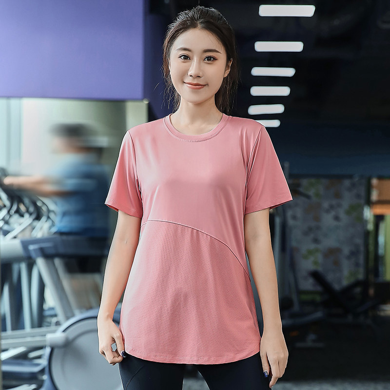 Plus size sports T-shirt women summer loose running 200 pounds training quick dry fitness suit fat mm short sleeve yoga suit top