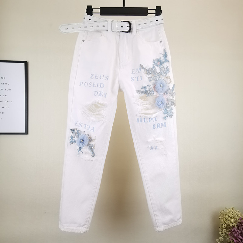 2023 Summer New in Super Fire Harlen Beat Trousers Work Nail Beat Beat Best Beat Best and Nine Pants Jeans