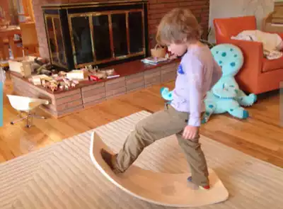 ins children's balance board kindergarten training equipment yoga fitness board wooden seesaw rocking chair skateboard