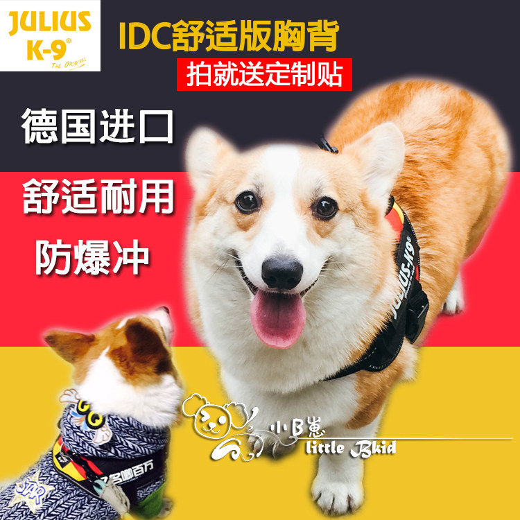 Self-retained Julius K9 chest-back dog chest-back imported from Germany corgi bichon method fluorescent leash