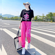 Sports clothing set for women's summer thin 2024 new internet celebrity loose high-end western-style casual age reducing short sleeved two-piece set