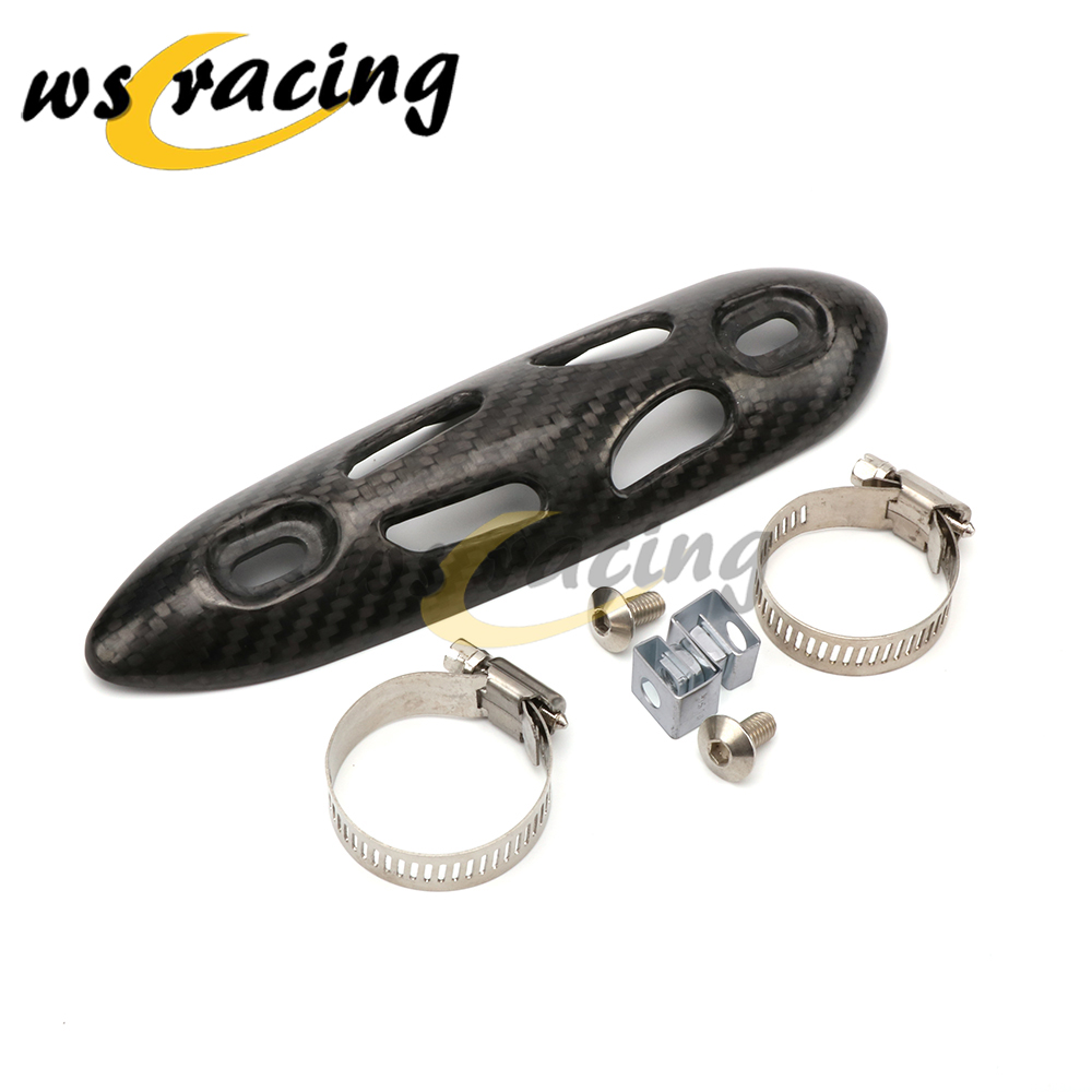 OTOM sửa đổi off-road ống xả xe máy sợi carbon chống nóng tấm bảo vệ ống xả tấm chống sắt - Ống xả xe máy pô tay ga