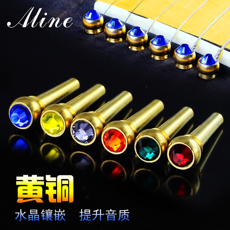Copper Guitar String Pillar Wood Guitar Brass String Nail Folk Guitar Solid String Cone Extension Sustain Set of 6 Sticks
