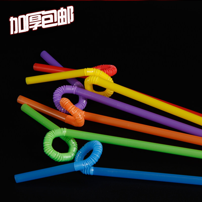 Disposable Straw Single packaging Bendable Colored Drink Straws 1000 Only Plastic Juice Straws