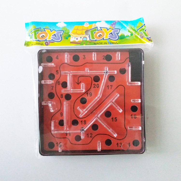 70s 80 Post children nostalgia Classic traditional plastic palm upper labyrinth box steel ball bearing flat Puzzle Toy