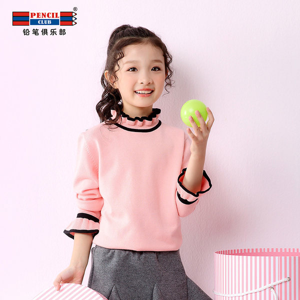 17年秋季新款 Pencil Club 铅笔俱乐部 韩版女童套头针织衫 优惠券折后￥43包邮（￥88-45）110~160码5色可选