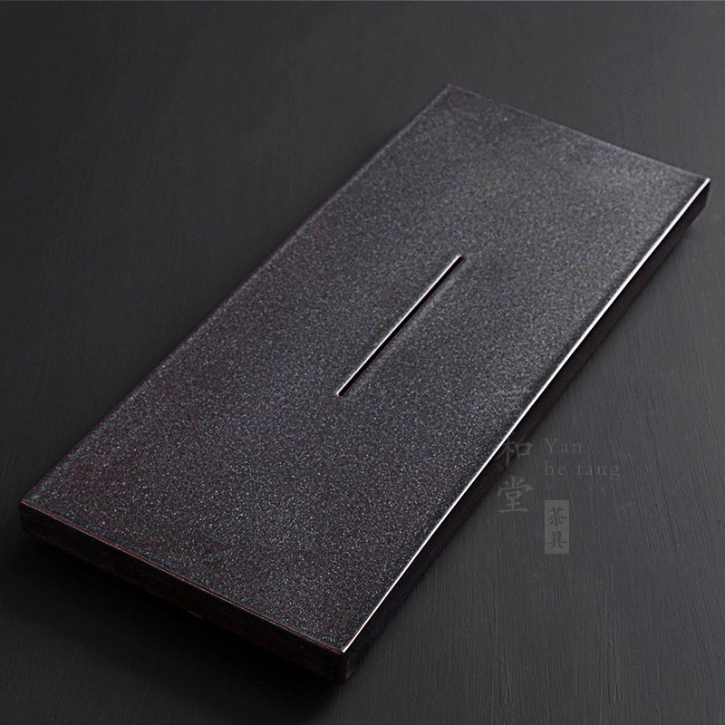 Large iron glaze drainage station square tea sea violet arenaceous kung fu tea tray ceramic tea set Japanese tea taking after change