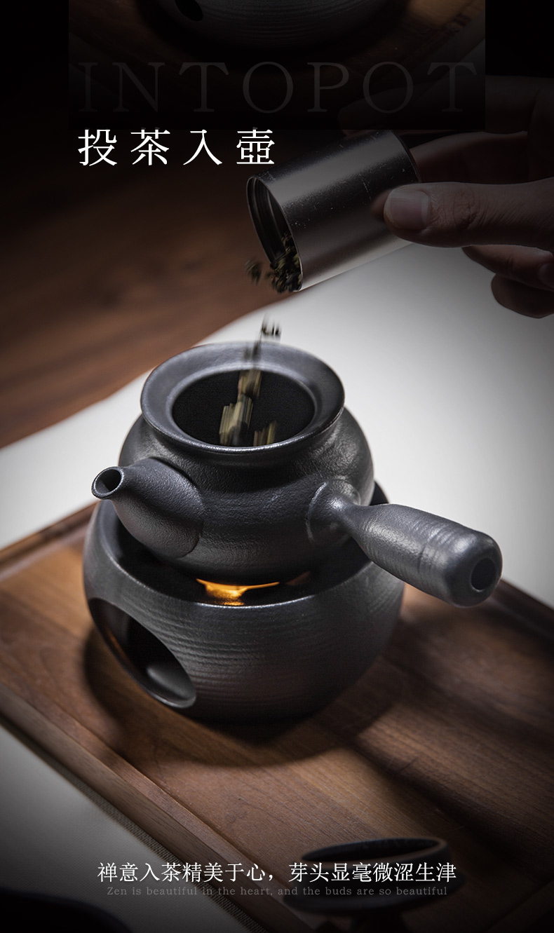 And hall heating kettle kung fu tea set heating base of black ceramic filter side pot candles small tea stove