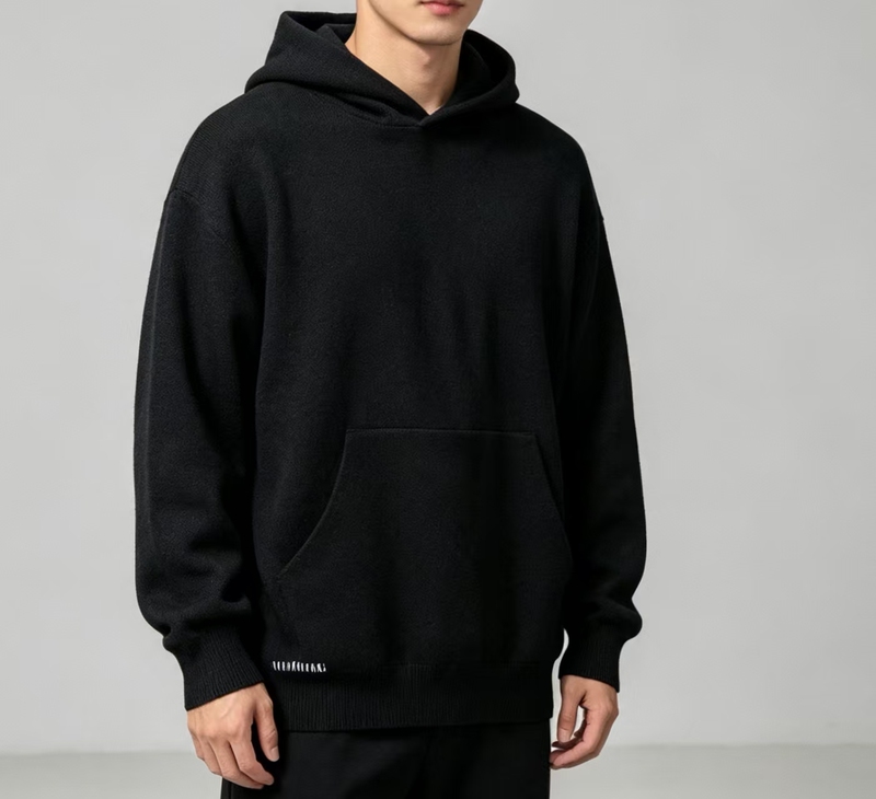 Loose-Fitting Hooded Sweater Loose-Fitting Hooded Sweater