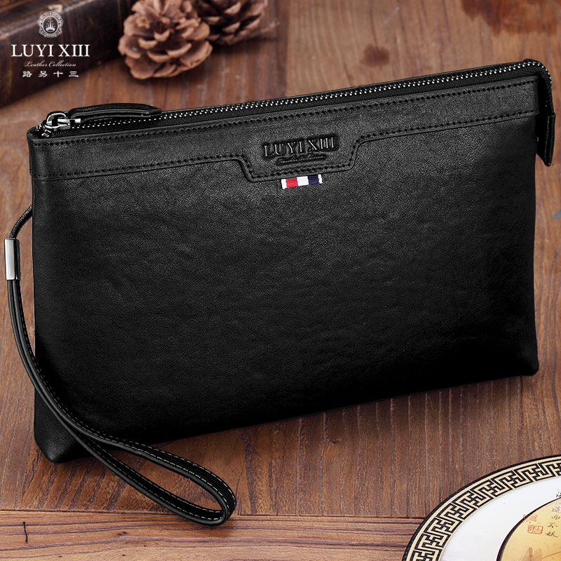 New handbag men's genuine leather clutch bag hand-held envelope bag bag clutch bag men's bag bag cowhide men's foreskin bag
