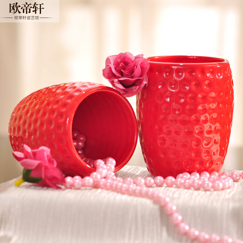 Ceramic mouth cup creative personality European style simple washing cup bathroom couple toothbrush cup parent-child cup water cup mouthwash cup