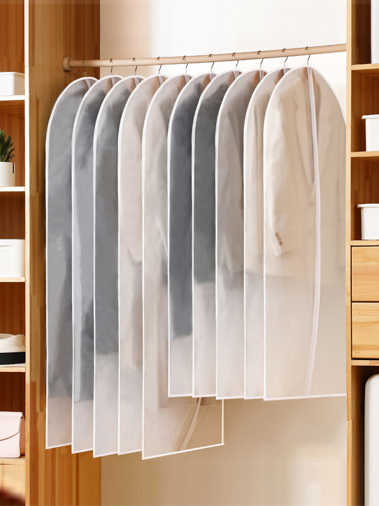Clothes dust cover hanging bag Hanging household dust bag Transparent clothing cover cover clothing suit coat storage bag