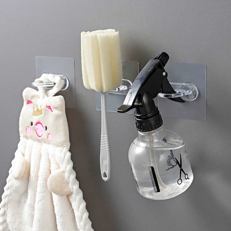 Ring-Shaped Hook with Strong Adhesive, No Drilling Required, Round Ring for Walls, Dormitories, Entryways, Kitchens, Traceless Bathroom Adhesive